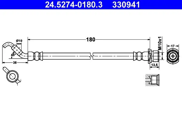 Handler.Part Brake hose ATE 24527401803 1