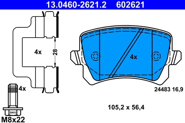 Handler.Part Brake Pad Set, disc brake ATE 13046026212 1