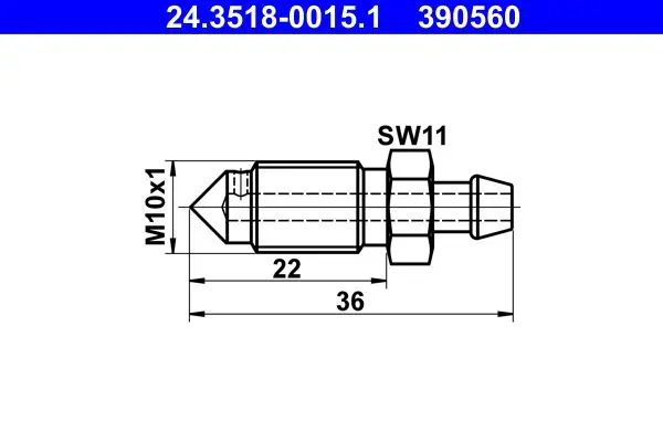 Handler.Part Breather screw / valve ATE 24351800151 1