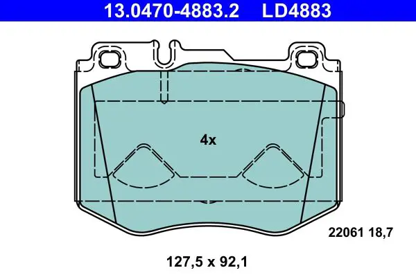 Handler.Part Brake Pad Set, disc brake ATE 13047048832 1