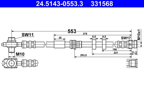 Handler.Part Brake Hose ATE 24514305533 1