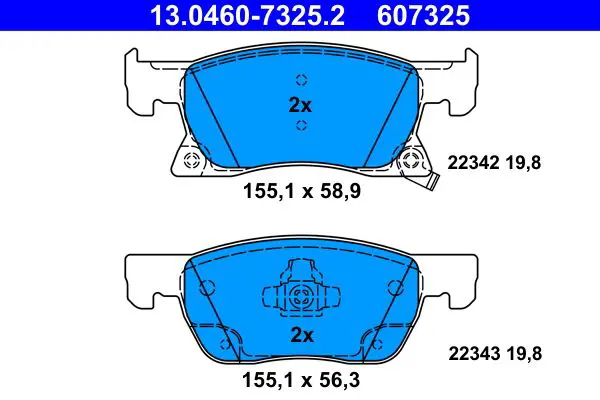 Handler.Part Brake Pad Set, disc brake ATE 13046073252 1