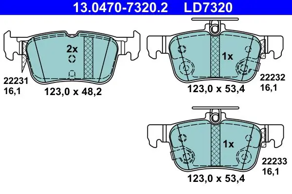 Handler.Part Brake Pad Set, disc brake ATE 13047073202 1