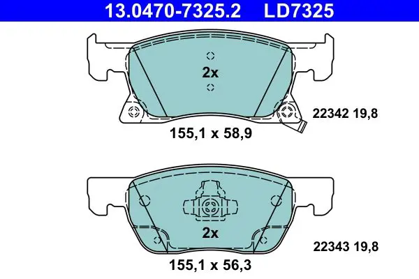 Handler.Part Brake Pad Set, disc brake ATE 13047073252 1