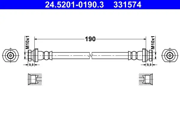 Handler.Part Brake Hose ATE 24520101903 1