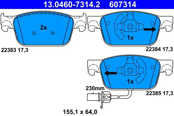 Handler.Part Brake Pad Set, disc brake ATE 13046073142 1