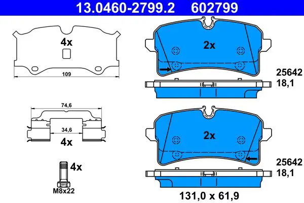 Handler.Part Brake Pad Set, disc brake ATE 13046027992 1