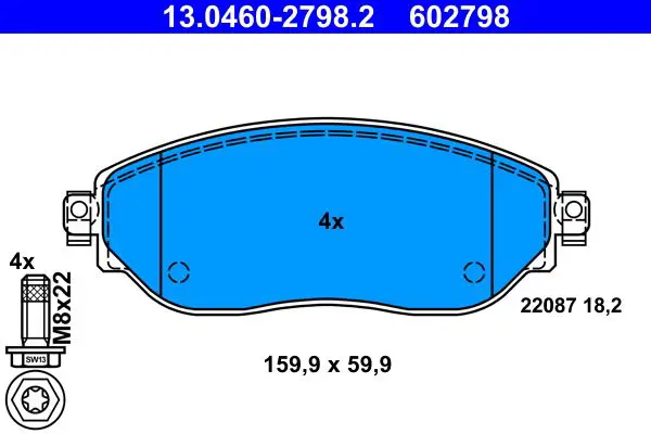 Handler.Part Brake Pad Set, disc brake ATE 13046027982 1