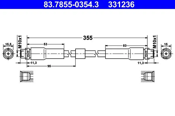 Handler.Part Brake hose ATE 83785503543 1