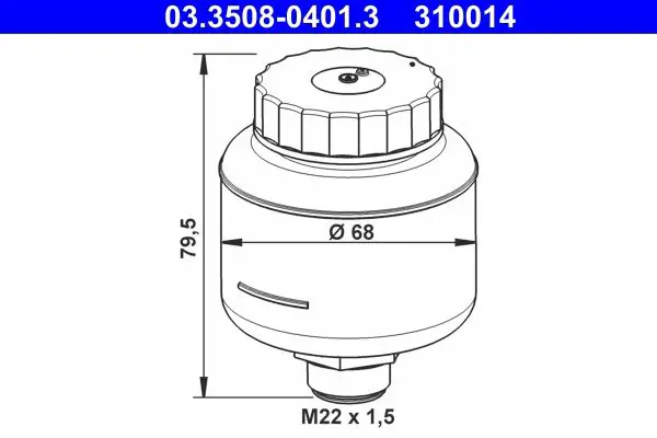 Handler.Part Expansion tank, brake fluid ATE 03350804013 1