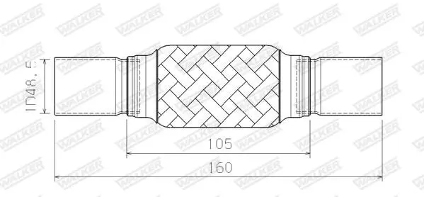 Handler.Part Corrugated pipe, exhaust system WALKER 10407 9