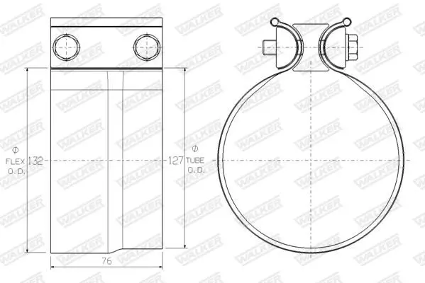 Handler.Part Clamp, exhaust system WALKER 61780 2