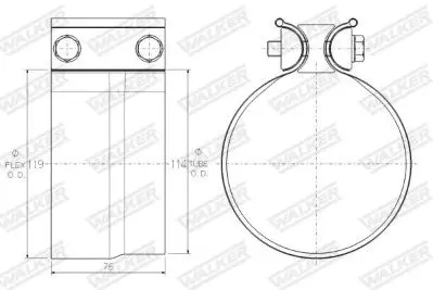 Handler.Part Clamp, exhaust system WALKER 61790 2