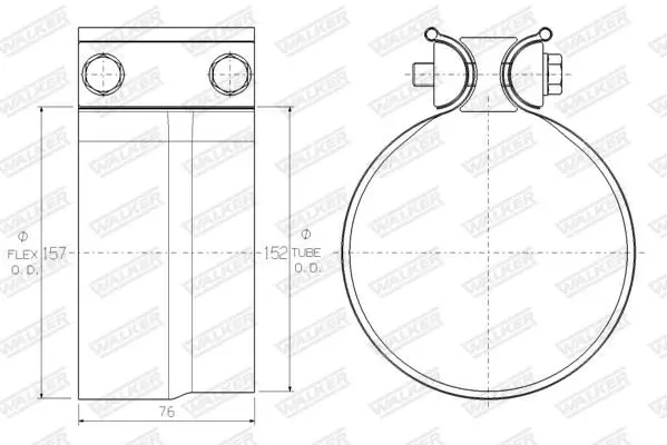 Handler.Part Clamp, exhaust system WALKER 61792 2