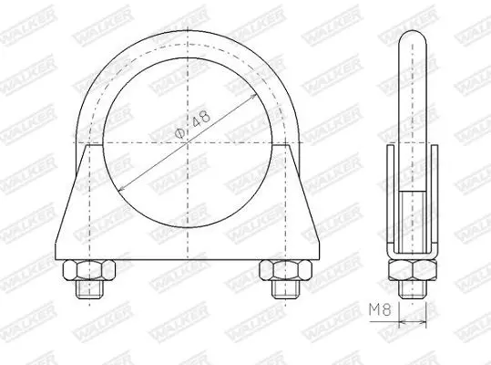 Handler.Part Clamp, exhaust system WALKER 82308 6