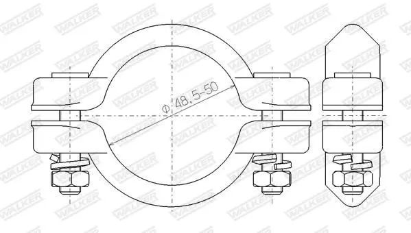 Handler.Part Clamp, exhaust system WALKER 82486 9