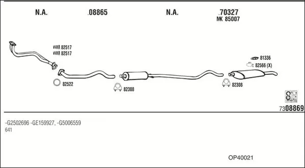 Handler.Part Exhaust system WALKER OP40021 1