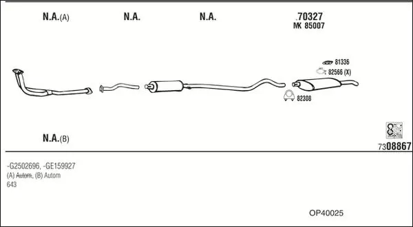 Handler.Part Exhaust system WALKER OP40025 1