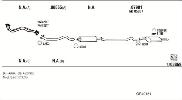 Handler.Part Exhaust system WALKER OP40151 1