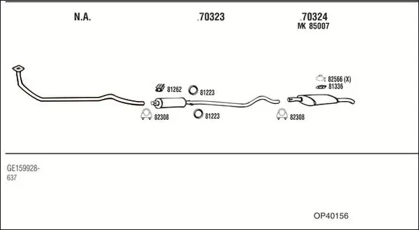 Handler.Part Exhaust system WALKER OP40156 1