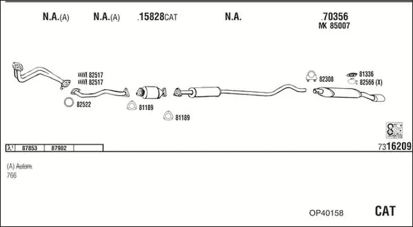 Handler.Part Exhaust system WALKER OP40158 1