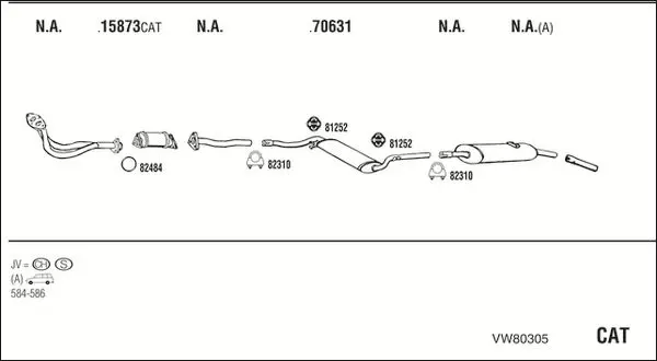 Handler.Part Exhaust system WALKER VW80305 1