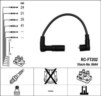 Handler.Part Ignition cable kit NGK 0644 1