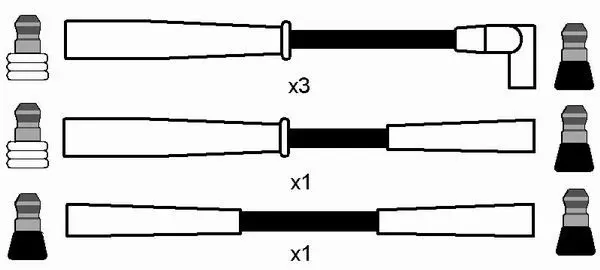 Handler.Part Ignition cable kit NGK 7389 2