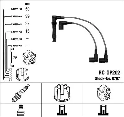 Handler.Part Ignition cable kit NGK 0767 1