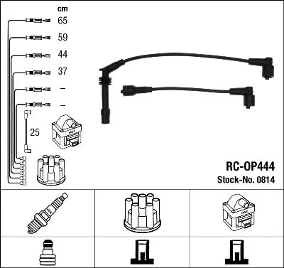 Handler.Part Ignition cable kit NGK 0814 1