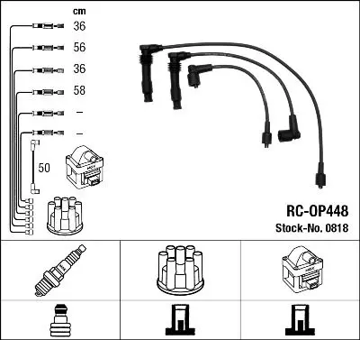 Handler.Part Ignition cable kit NGK 0818 1