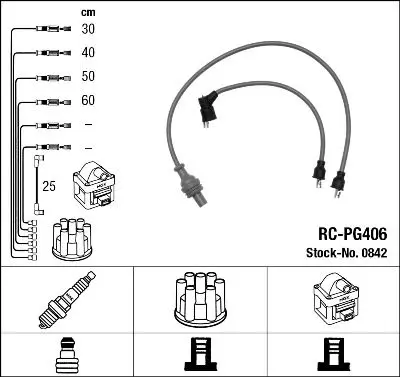 Handler.Part Ignition cable kit NGK 0842 1