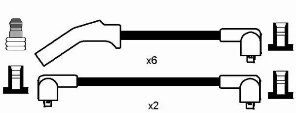 Handler.Part Ignition cable kit NGK 7406 2