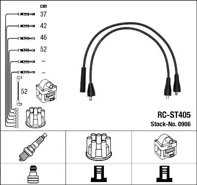 Handler.Part Ignition cable kit NGK 0906 1