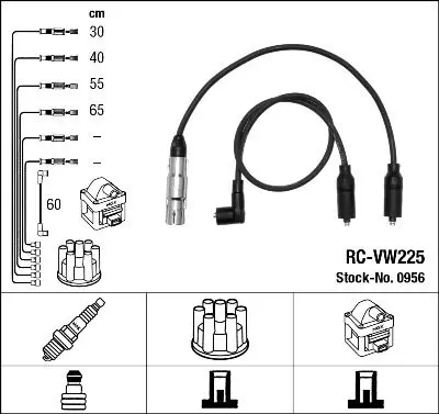 Handler.Part Ignition cable kit NGK 0956 1