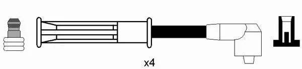 Handler.Part Ignition cable kit NGK 7200 2