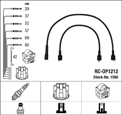 Handler.Part Ignition cable kit NGK 1590 1