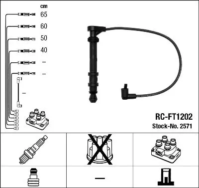 Handler.Part Ignition cable kit NGK 2571 1