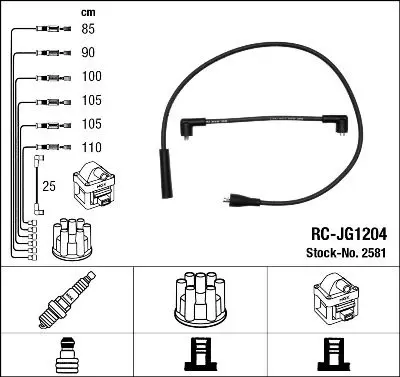 Handler.Part Ignition cable kit NGK 2581 1