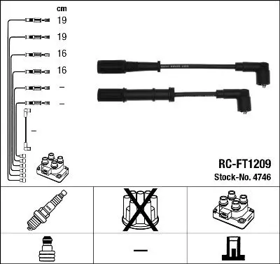 Handler.Part Ignition cable kit NGK 4746 1