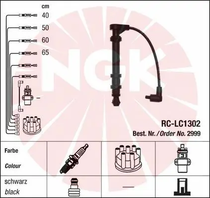 Handler.Part Ignition cable kit NGK 2999 1