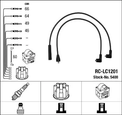 Handler.Part Ignition cable kit NGK 5408 1