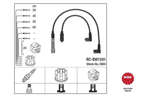 Handler.Part Ignition cable kit NGK 5503 1