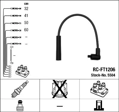 Handler.Part Ignition cable kit NGK 5504 1