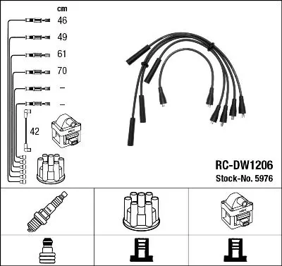 Handler.Part Ignition cable kit NGK 5976 1