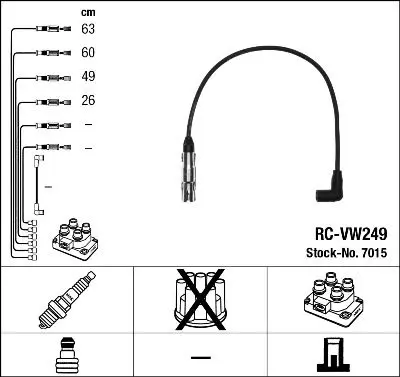 Handler.Part Ignition cable kit NGK 7015 1