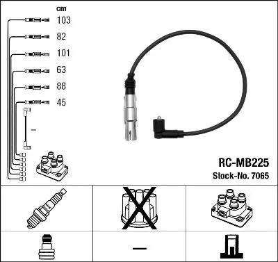 Handler.Part Ignition cable kit NGK 7065 1