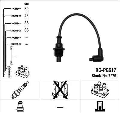 Handler.Part Ignition cable kit NGK 7275 1