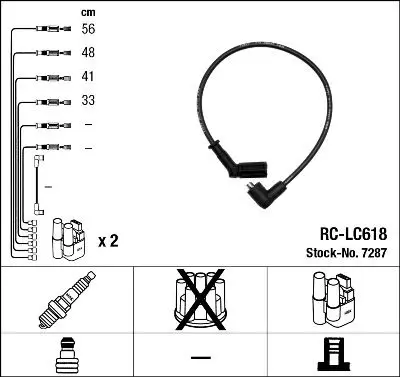 Handler.Part Ignition cable kit NGK 7287 1