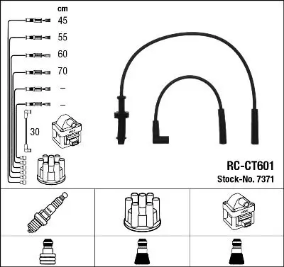 Handler.Part Ignition cable kit NGK 7371 1